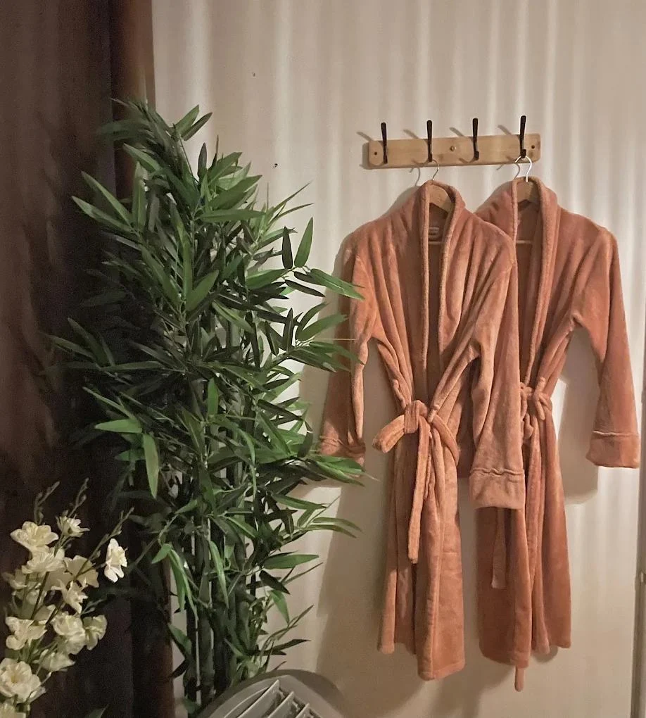 Fresh spa robes at Body and Mind Spa