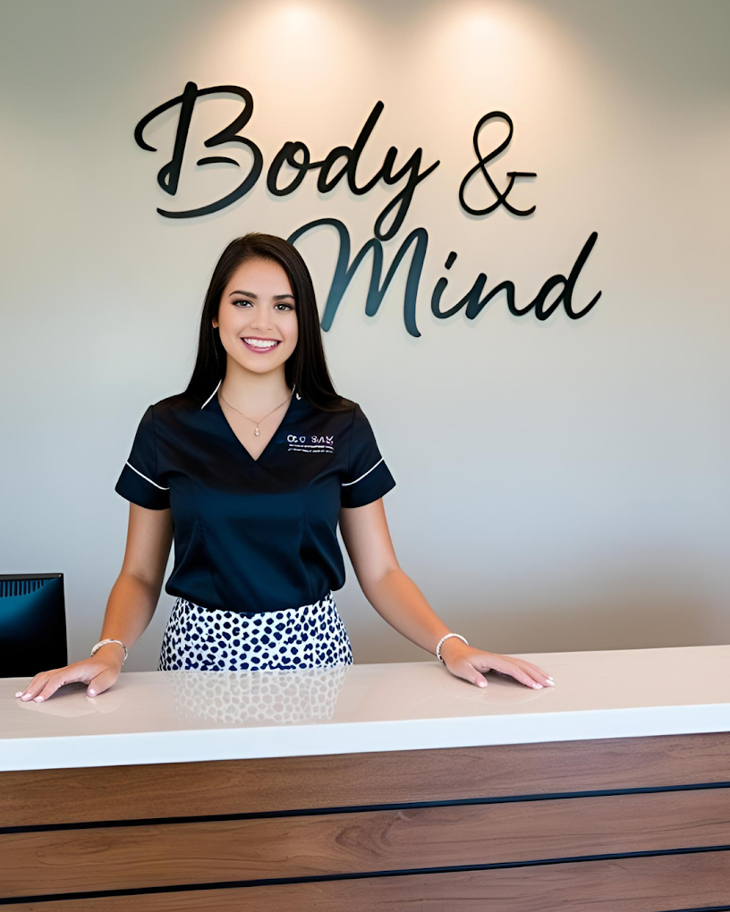 Therapist at Body and Mind Spa reception, Calangute